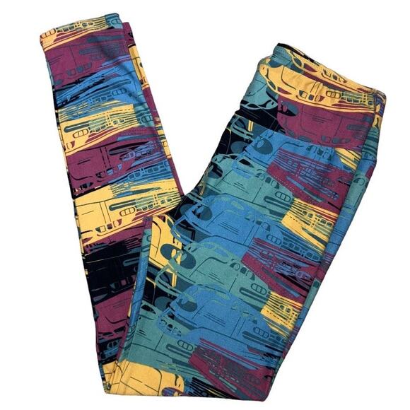 Lularoe High Speed Train Leggings One Size - Picture 1 of 2